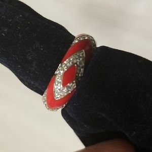 Post Cyber  Monday sale  Hidalgo enameled and Diamonique ring